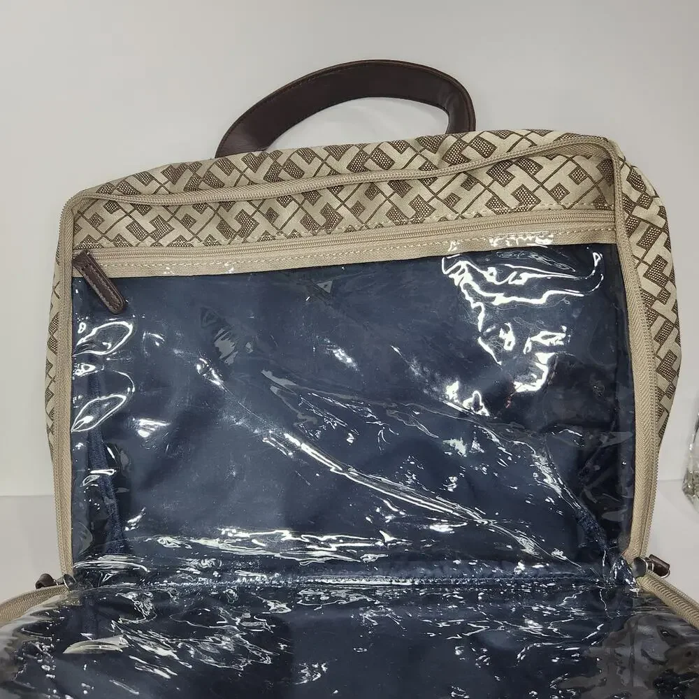 Tommy Hilfiger Monogram Pattern Travel Cosmetic Toiletry Bag
